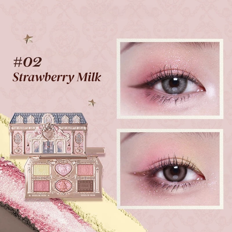 Flower Knows Sweetie Bear Collection 6-color Eyeshadow Palette T5931