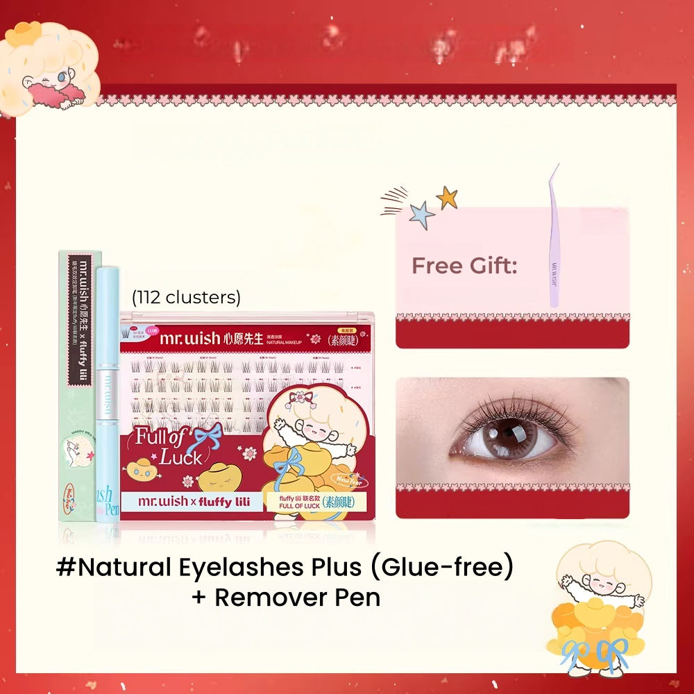 MR.WISH X Fluffy Lili Short Natural Glue-free False Eyelashes T5651