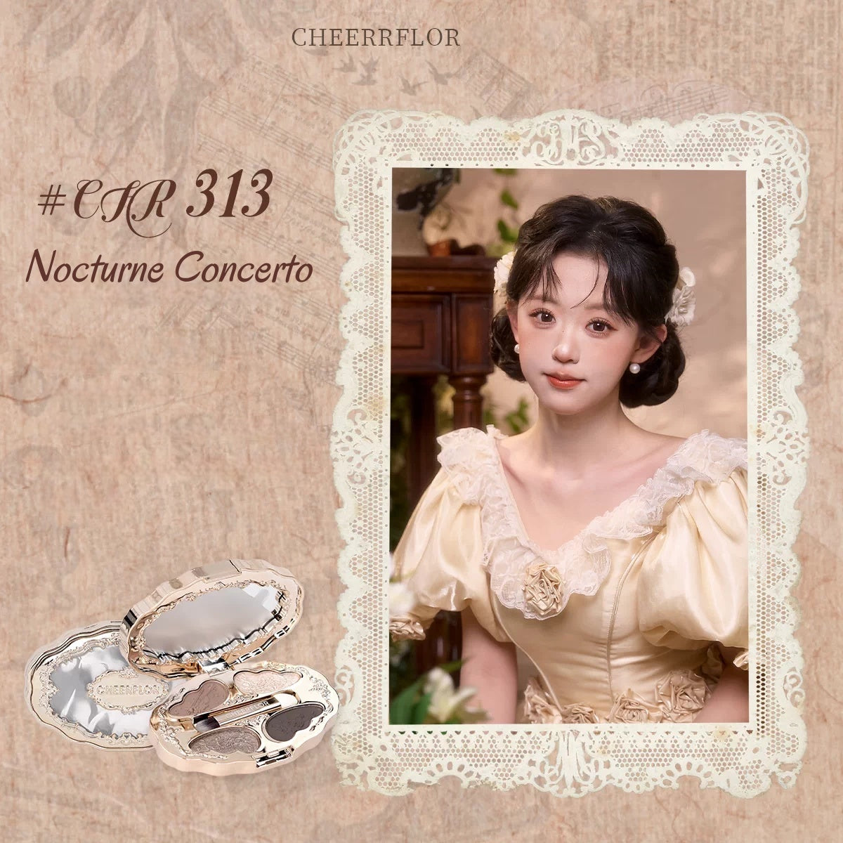 CHEERFLOR Dream Music Box Collection 4-color Eyeshaodw Palette T5710
