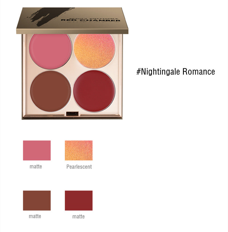 RED CHAMBER 4-Color Multi-Use Cream Palette For Lipstick & Blusher & Eyeshadow T3742