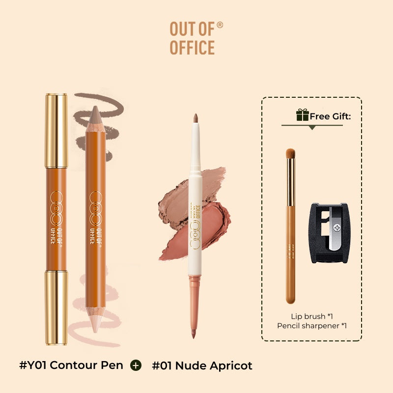 OUT-OF-OFFICE Double-head 3D Contour & Highlighter Pen T4818