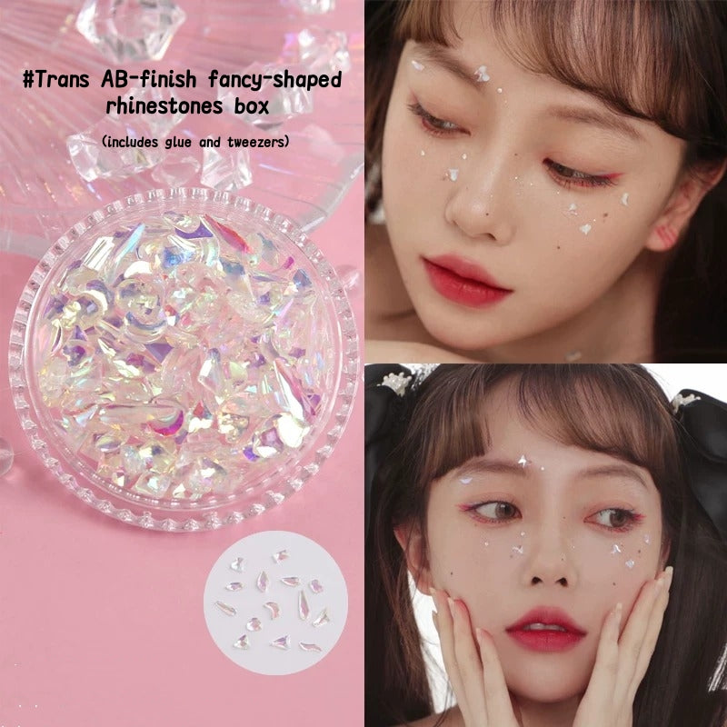 AmazingGirl Glittery Sequin Pearl Butterfly Face Makeup Stickers T5907