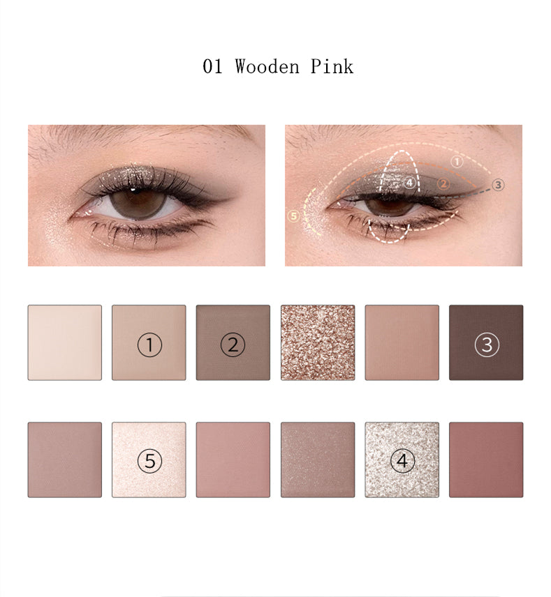 JOOCYEE 12 Shades Matte Pearlescent Eyeshadow Palette T3866