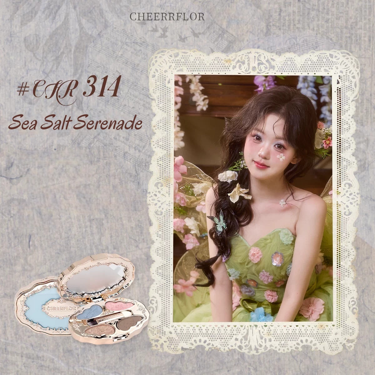 CHEERFLOR Dream Music Box Collection 4-color Eyeshaodw Palette T5710
