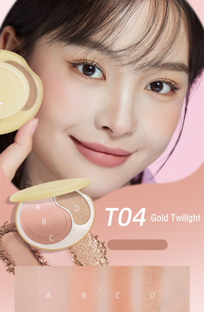 ROMANTIC BEAUTY Sweet Gradient Blusher & Highlighter Makeup Palette T3827