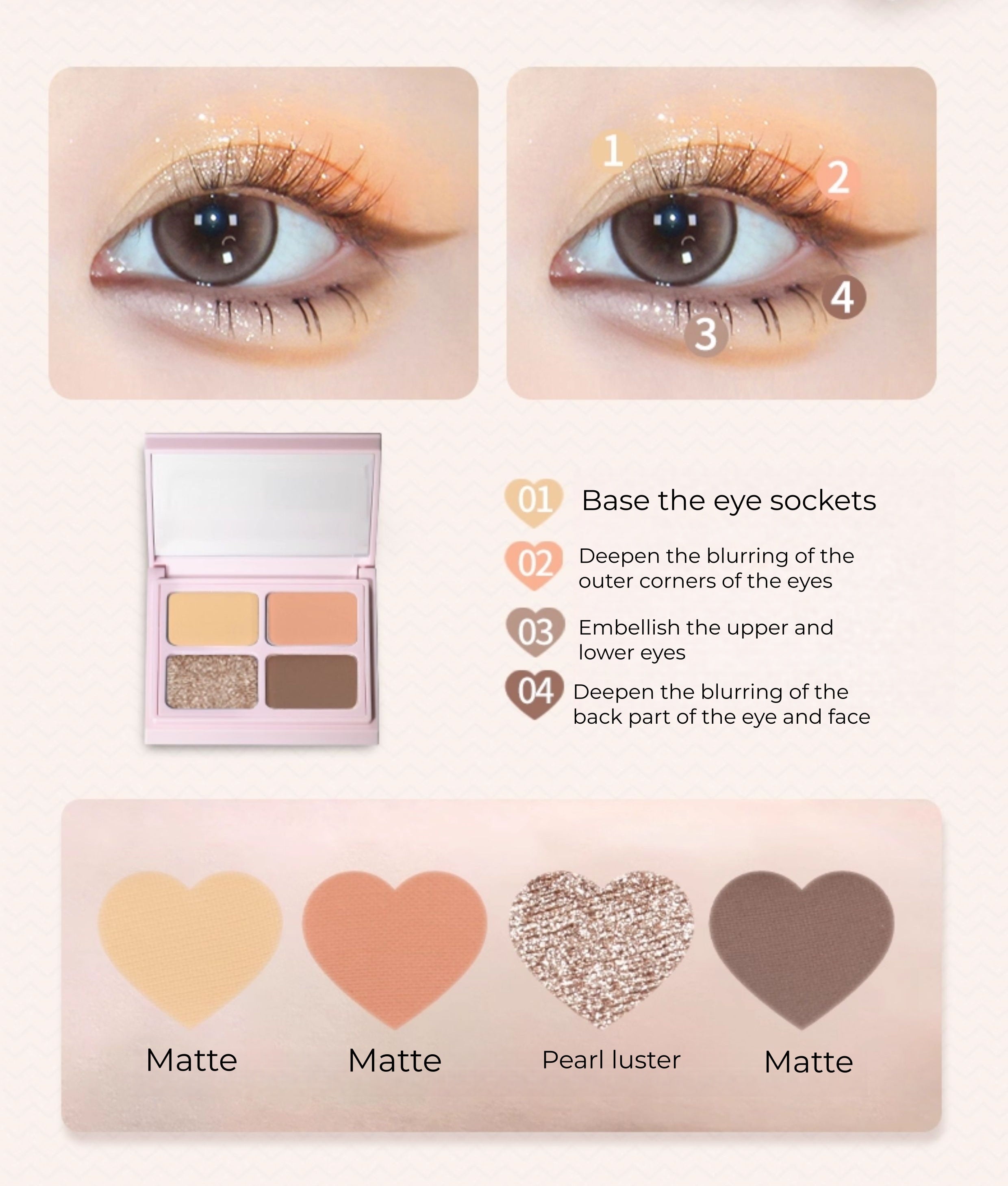 PUCO Live Up To World Collection 4-Color Eyeshadow Palette T5311