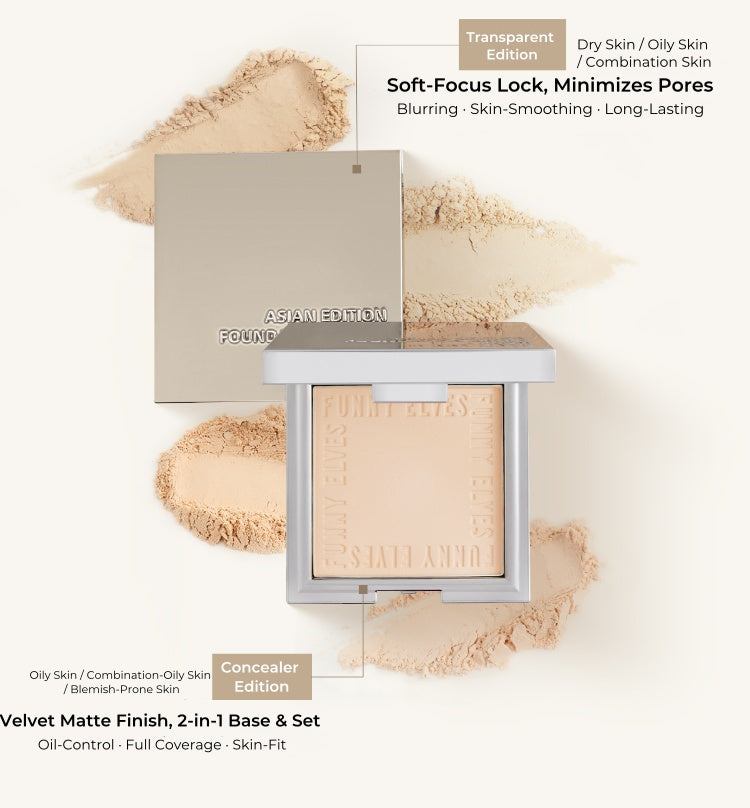 Funny Elves Long-wear Oil-control Concealer Pressed Powder T4825