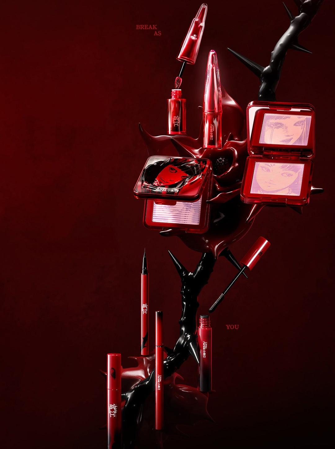 LITTLE ONDINE X Junji ITO Maniac Collection Blusher & Lip Clay & Eyeliner & Mascara T5413