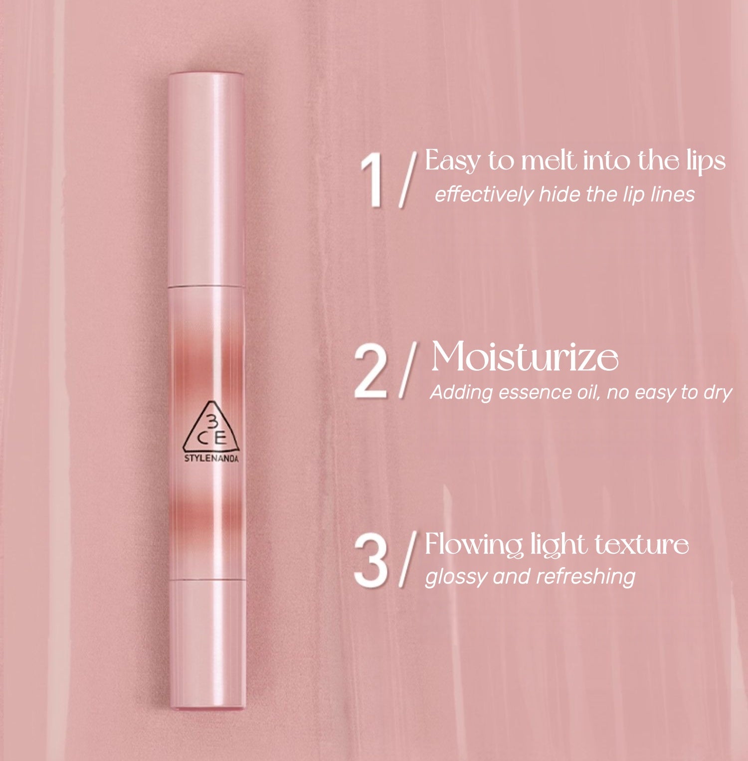 3CE Shine Reflector Glossy Moisturize Mirror Lipstick T5295