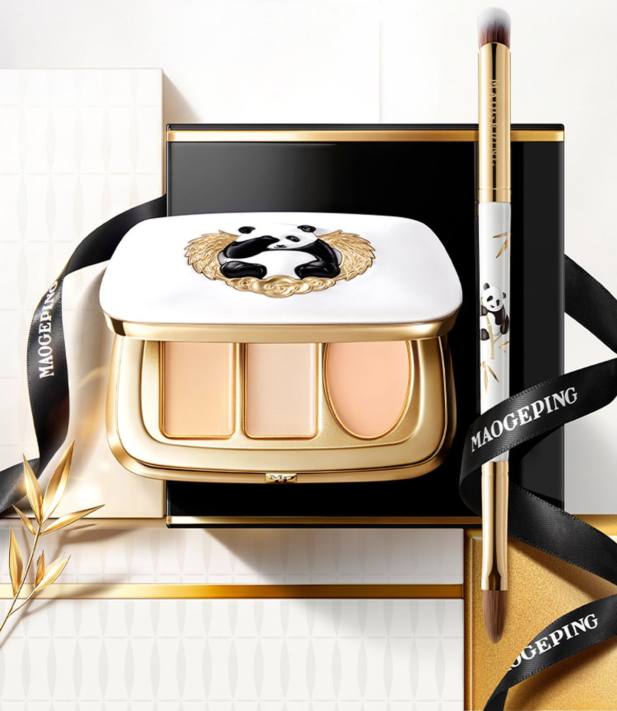 MAOGEPING X Panda Creation Long-wear 3-color Concealer Palette T5992