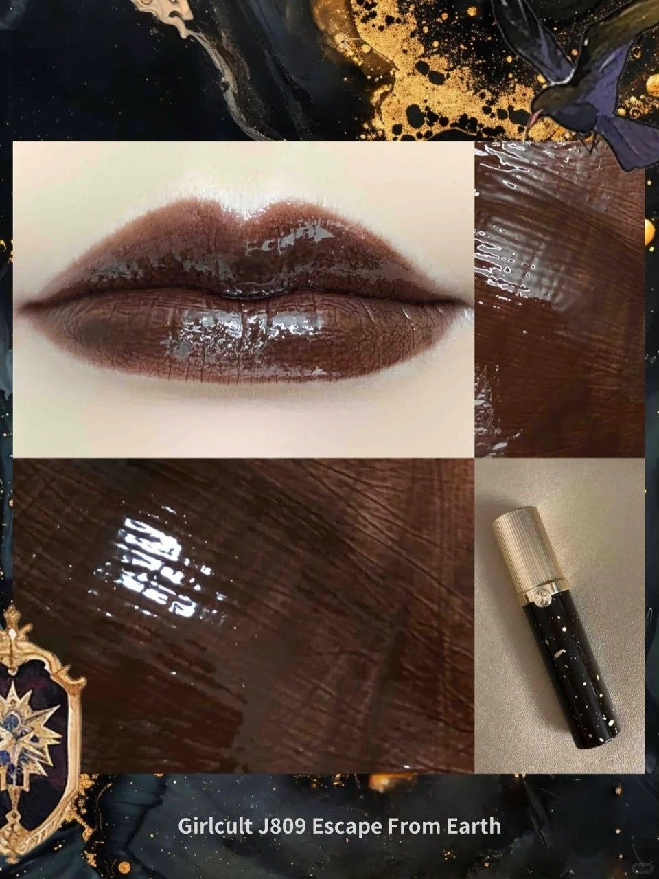Girlcult Gold Digger Belle Mirror Lip Glaze J809 Escape From Earth T4547