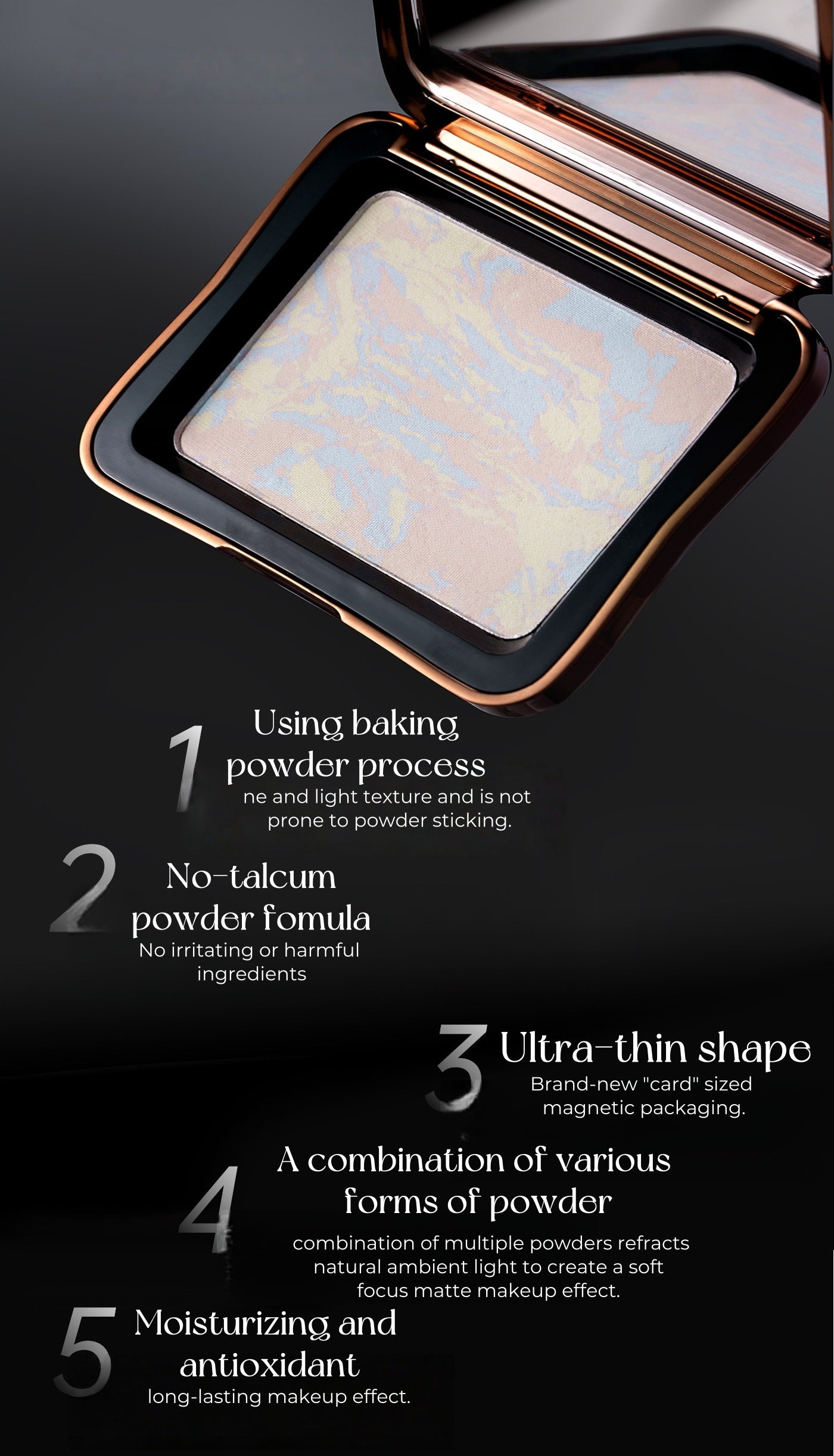 CHOIZ BEAUTY 3-color Long-wear Oil-control Pressed Powder T4837