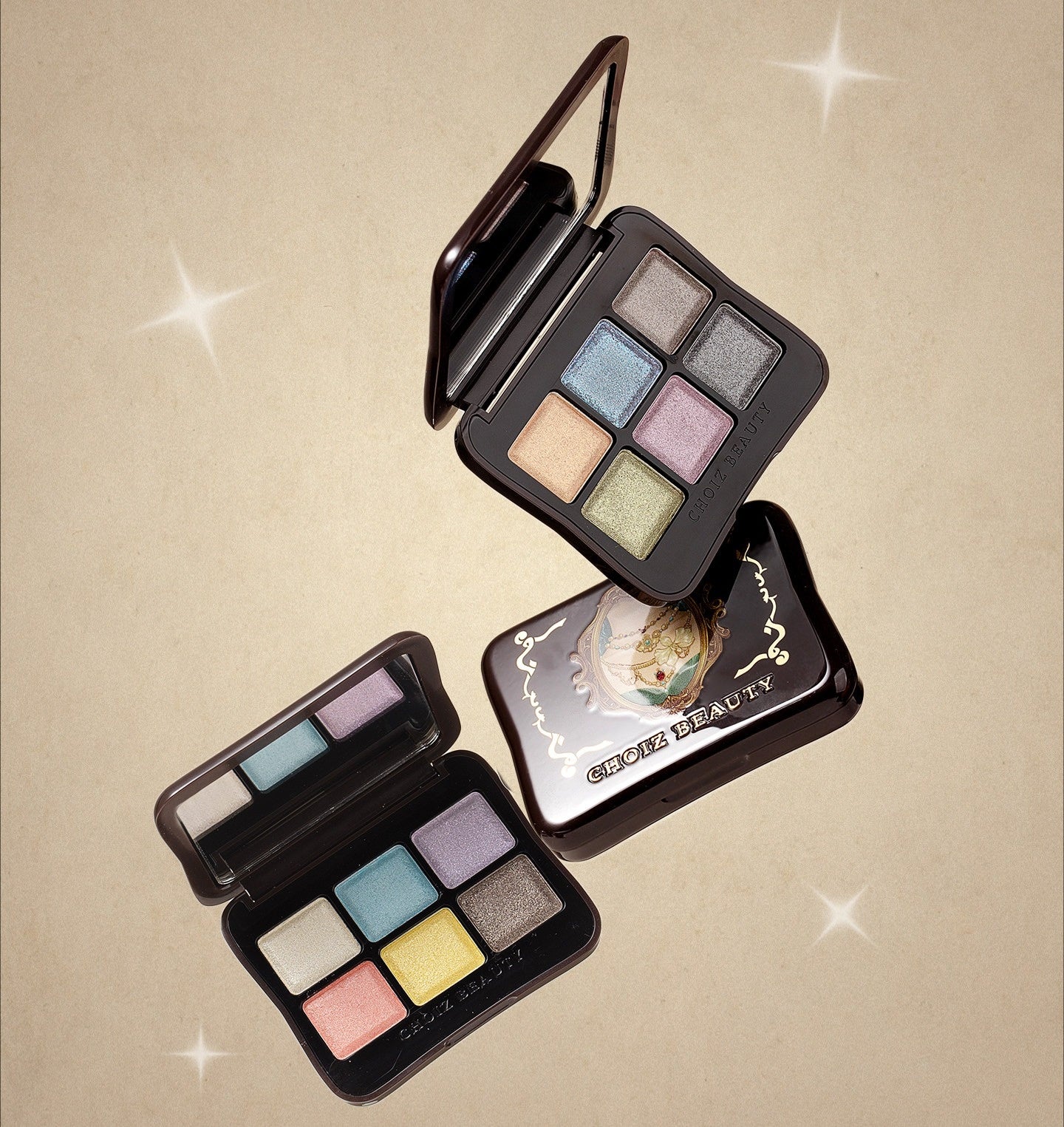 CHOIZ BEAUTY 4-color Gem Collection Liquid Powder Eyeshadow Palette T5788