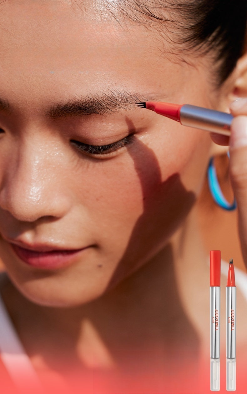 قلم حواجب JUDYDOLL طويل الأمد برأسين وثلاث شوك T4570