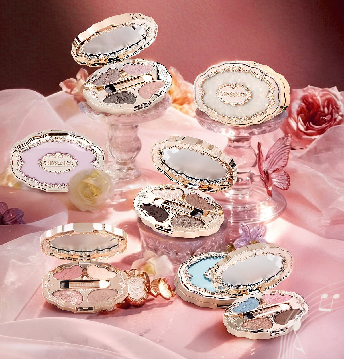 CHEERFLOR Dream Music Box Collection 4-color Eyeshaodw Palette T5710