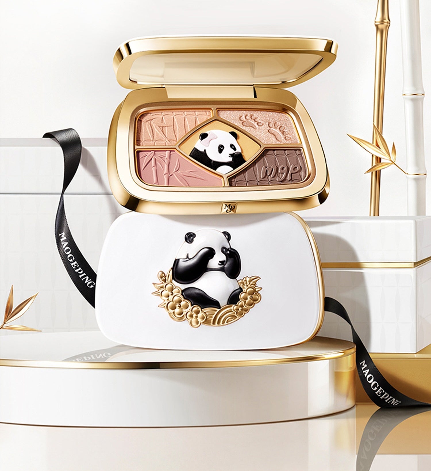 MAOGEPING X Panda Creation 4-color Eyeshadow Palette T5988
