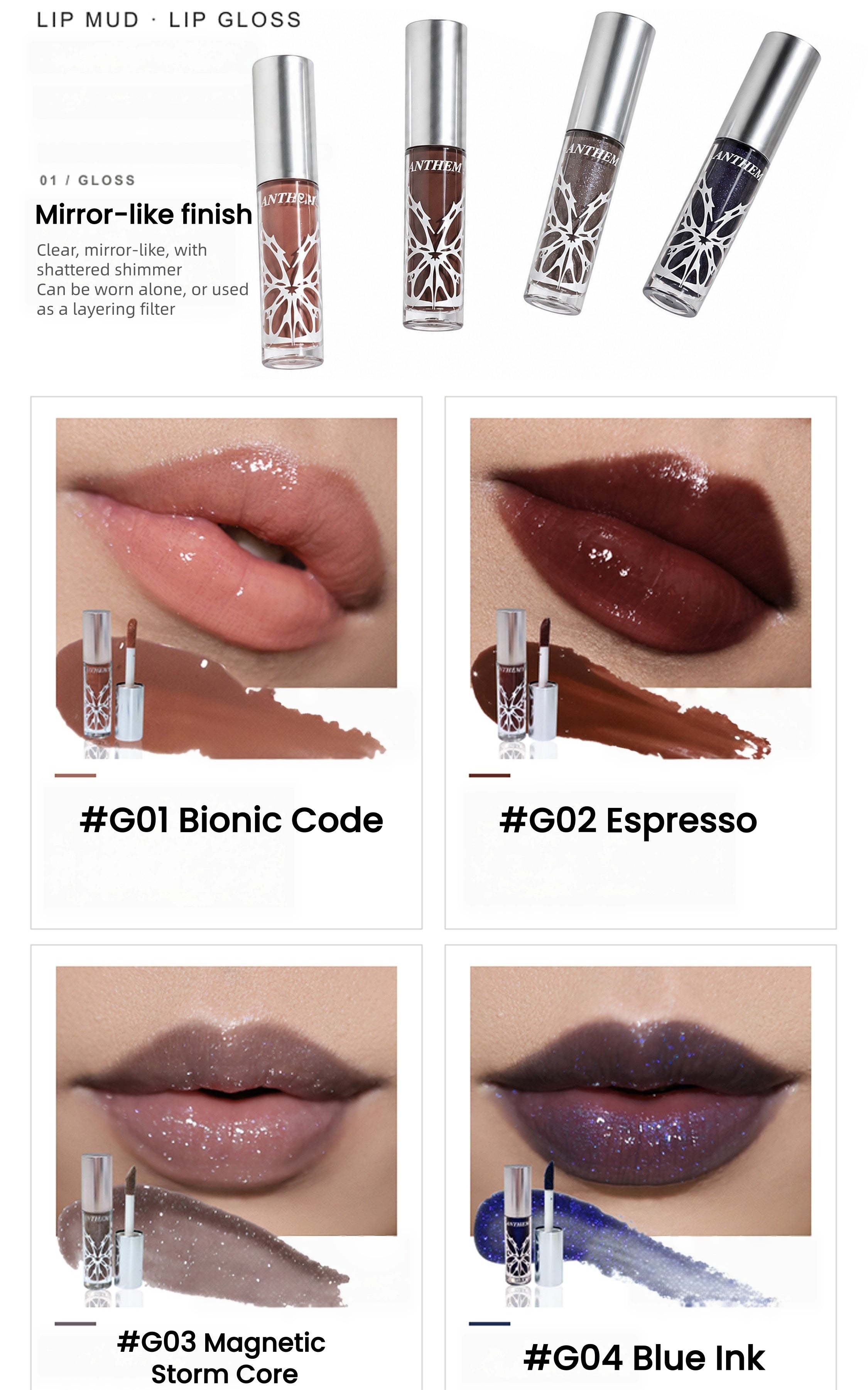 ANTHEWAY Erosion Matrix Collection Lip Mud & Lip Gloss T5940
