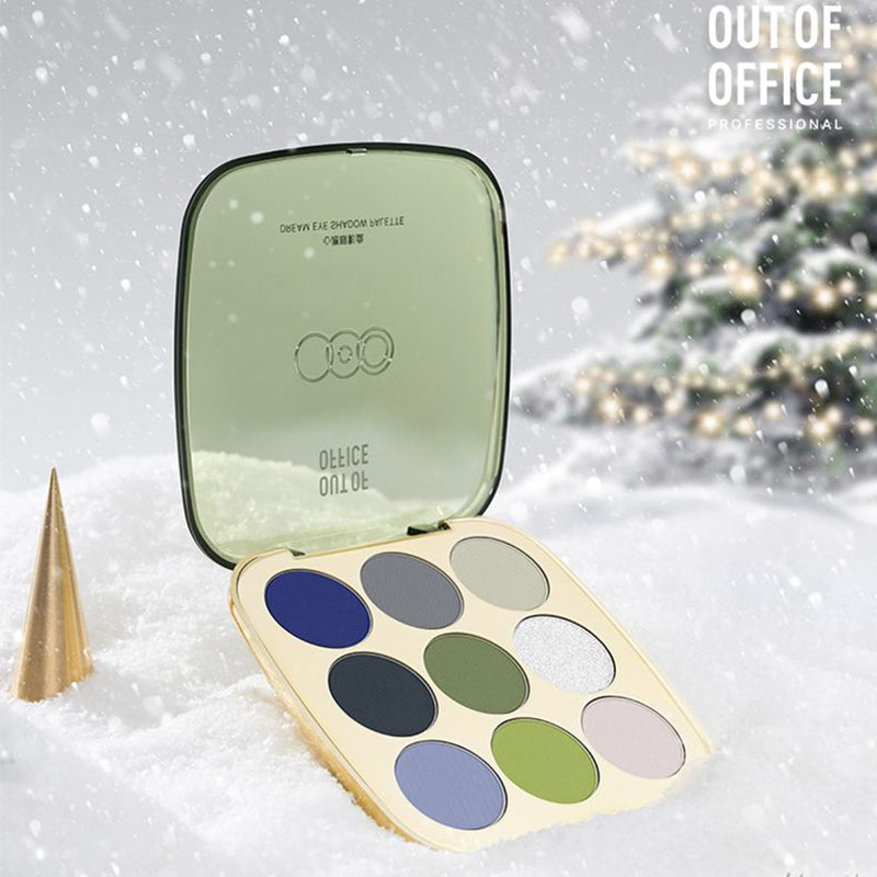 OUT-OF-OFFICE 9 Color Pearlescent Shimmer Matte Eyeshadow Palette T3759