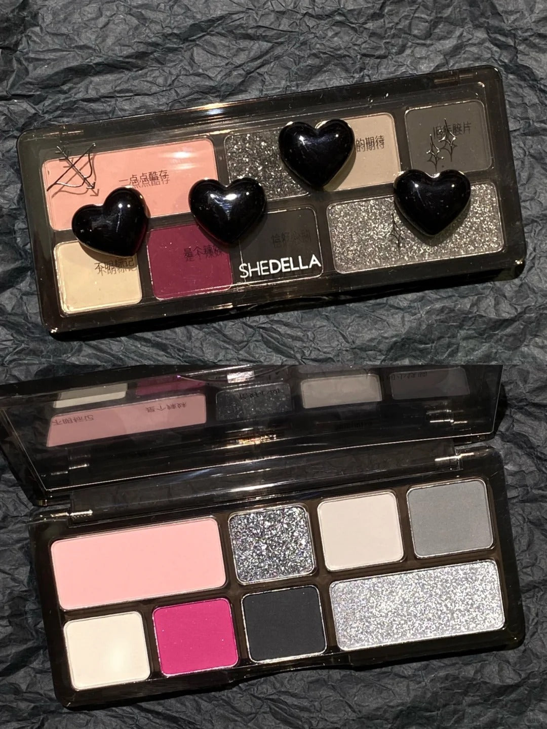 SheDella Black Pink Swan 8-Color Eyeshadow Palette T4441