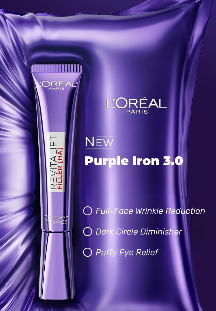 L'Oréal Revitalift Purple Iron Anti-winkle Moisture Eye Cream (3.0) T4596