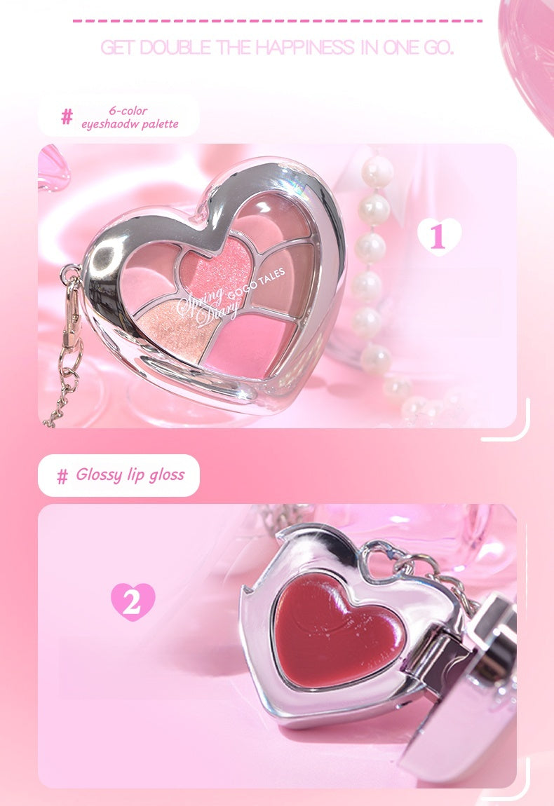 GOGO TALES Hearts 2 Hearts 6-color Eyeshadow & Lip Gloss Set T5236