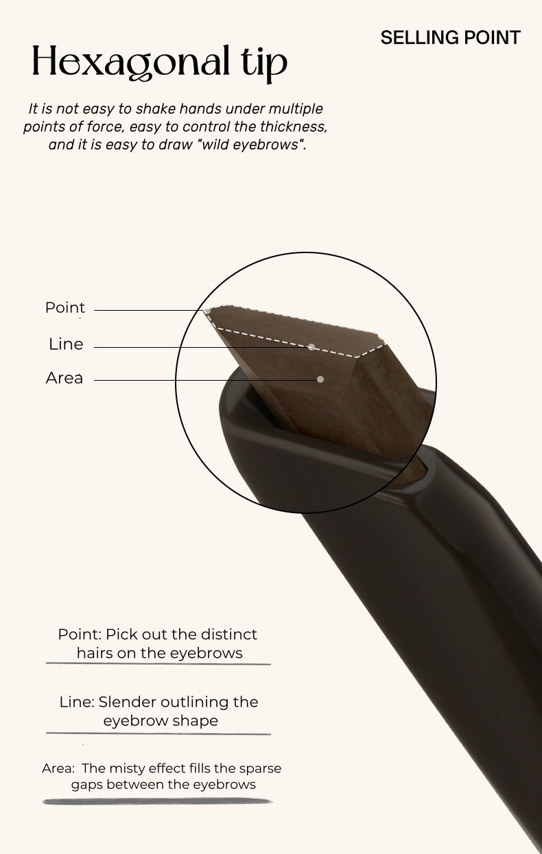 JOOCYEE Long-wear Waterproof Hexagonal Eyebrow Pencil T5158