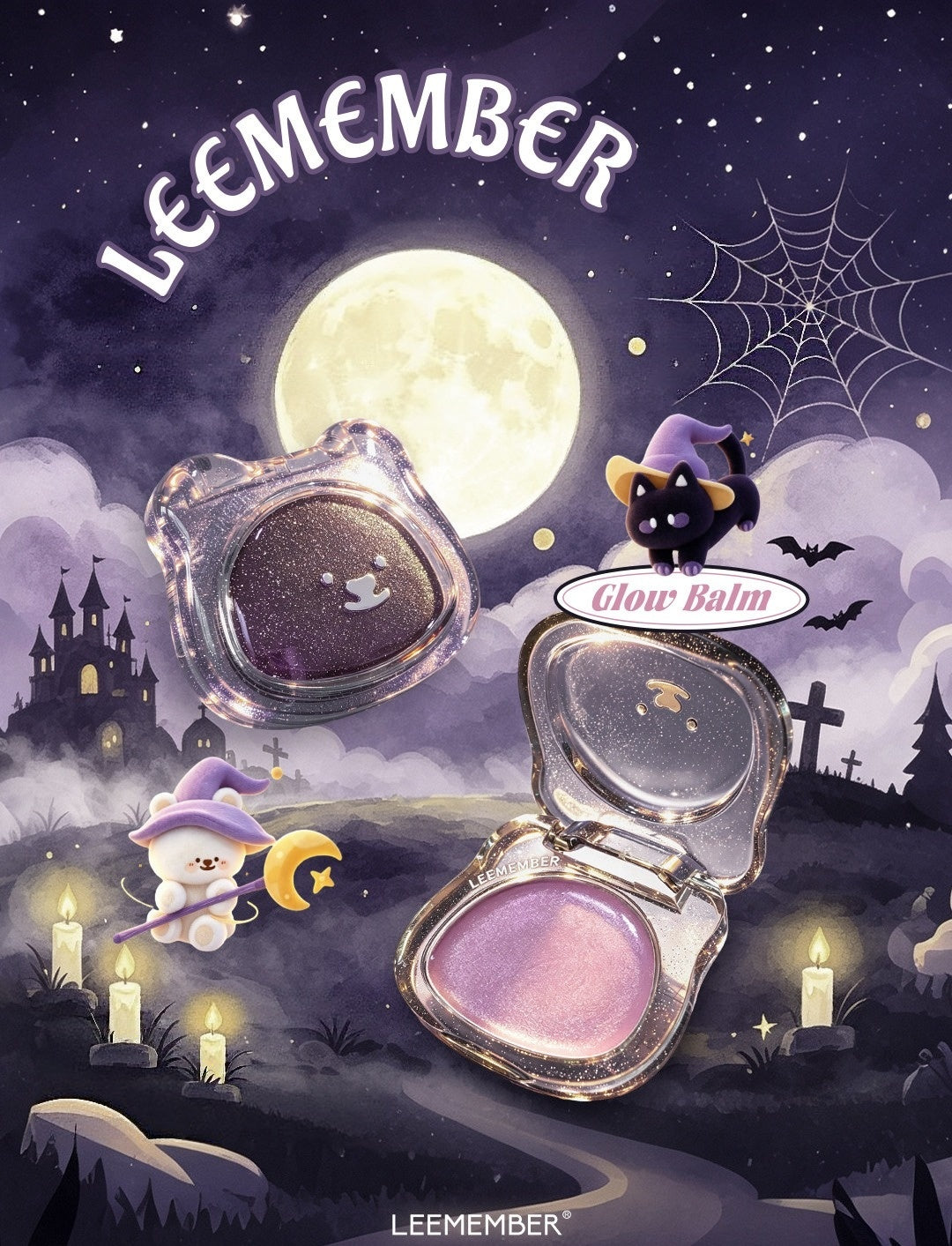 LEEMEMBER Magic Halloween Collection Glossy Blusher Cream & Lip Gloss T6018
