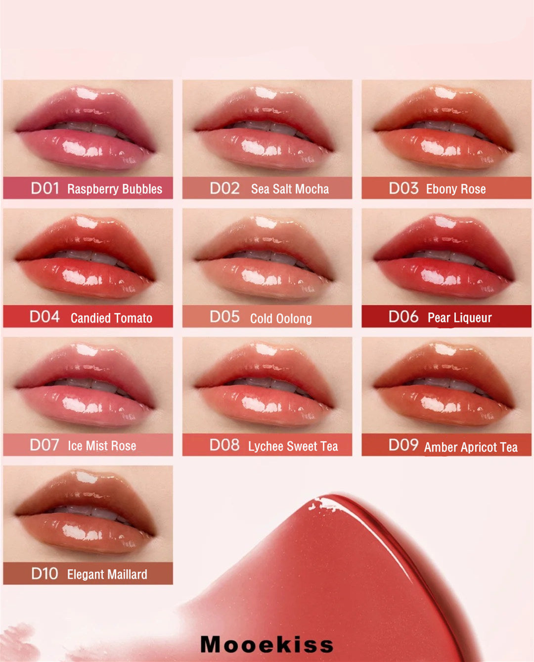 MOOEKISS Double-Head Essence Matte & Mirror Lip Glaze T4377
