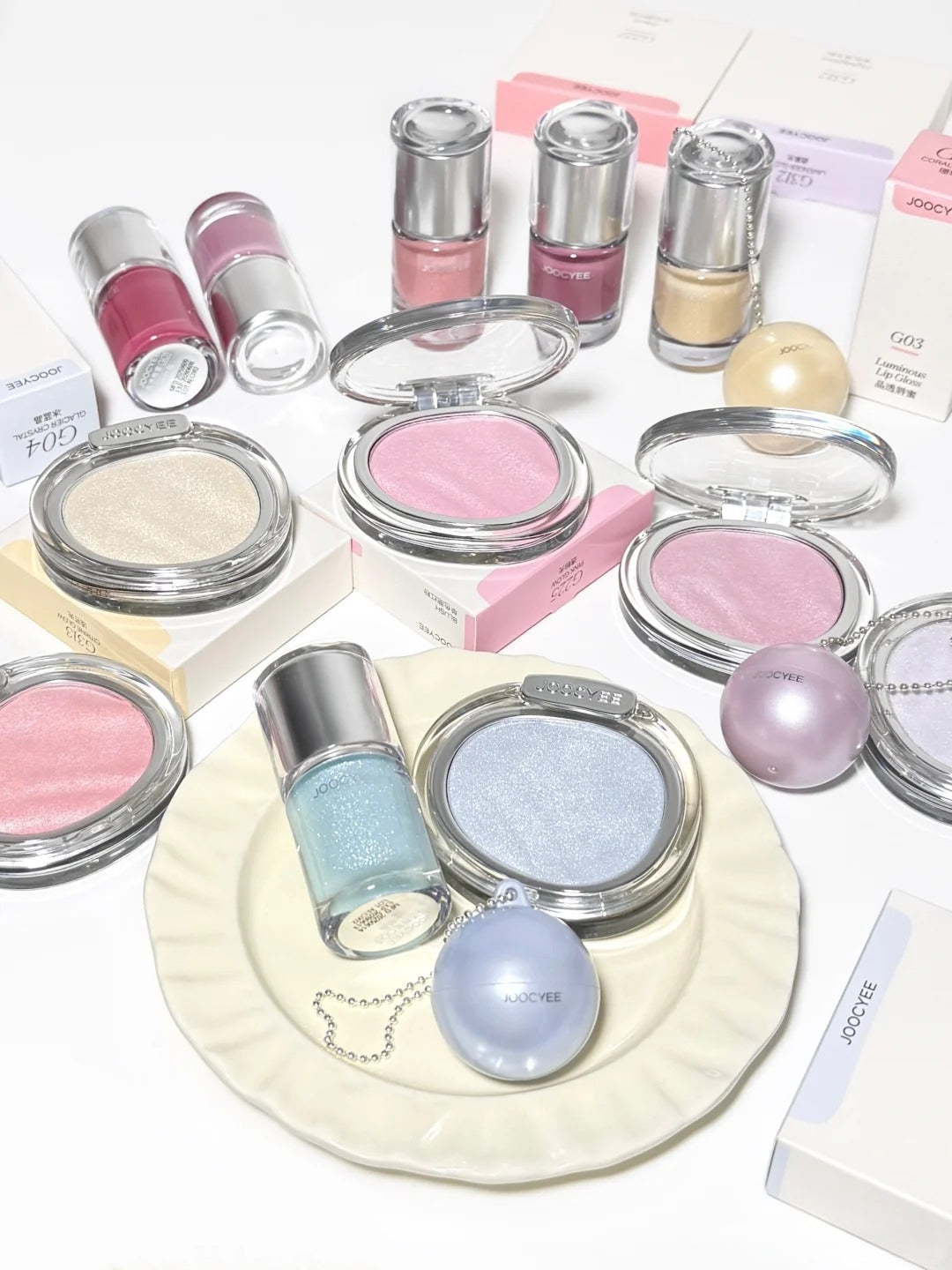 Joocyee Aura Glaze Collection Blusher & Highlighter & Lip Gloss T4916