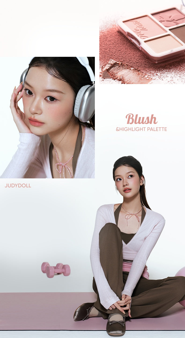 JUDYDOLL Blushsher &amp; Highlighter Makeup Palette T4491