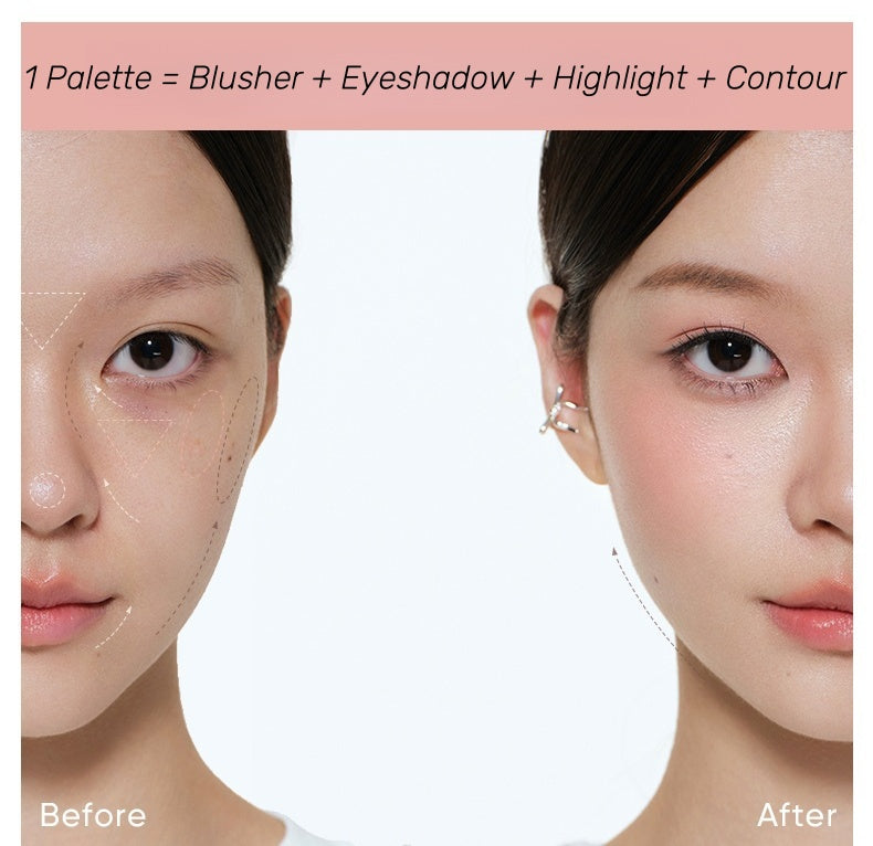 JUDYDOLL Blushsher &amp; Highlighter Makeup Palette T4491