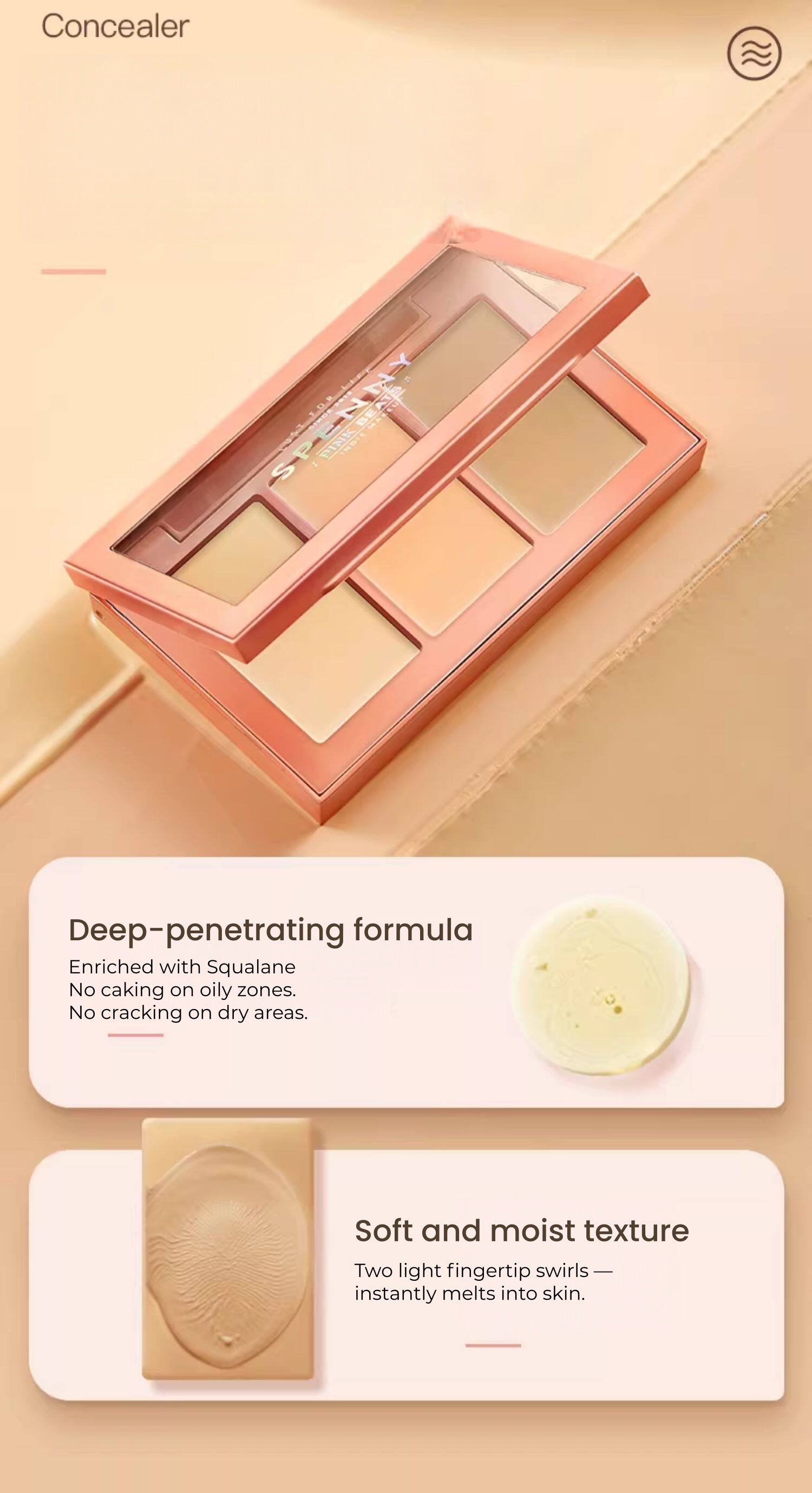 SPENNY 3-color Moist Long-wear Concealer Palette T5725
