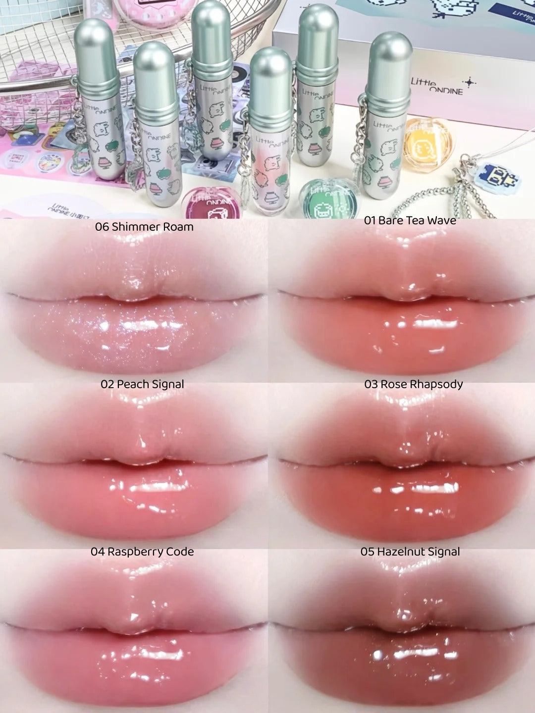 Little Ondine x Tamagotchi Collection Mirror Lip Glaze T5910