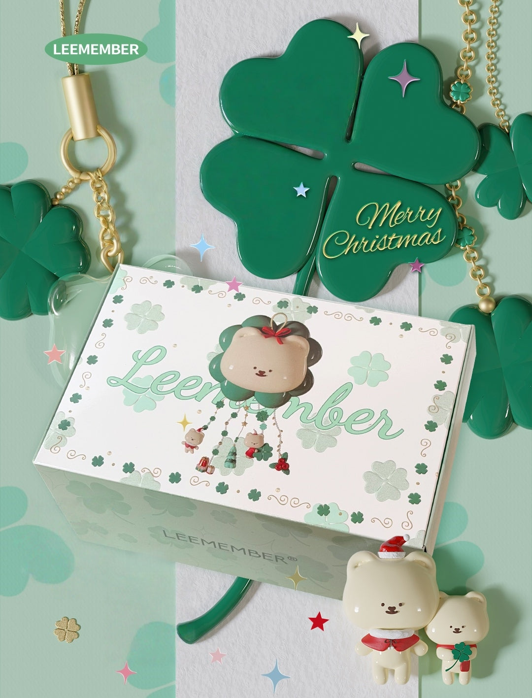 LEEMEMBER Christmas Four-leaf Clover Collection Makeup Gift Box T5370