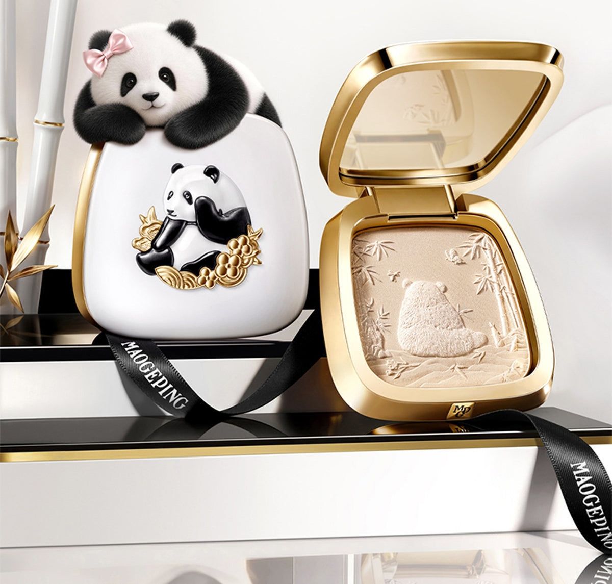 MAOGEPING X Panda Creation Long-wear Pressed Powder T5991