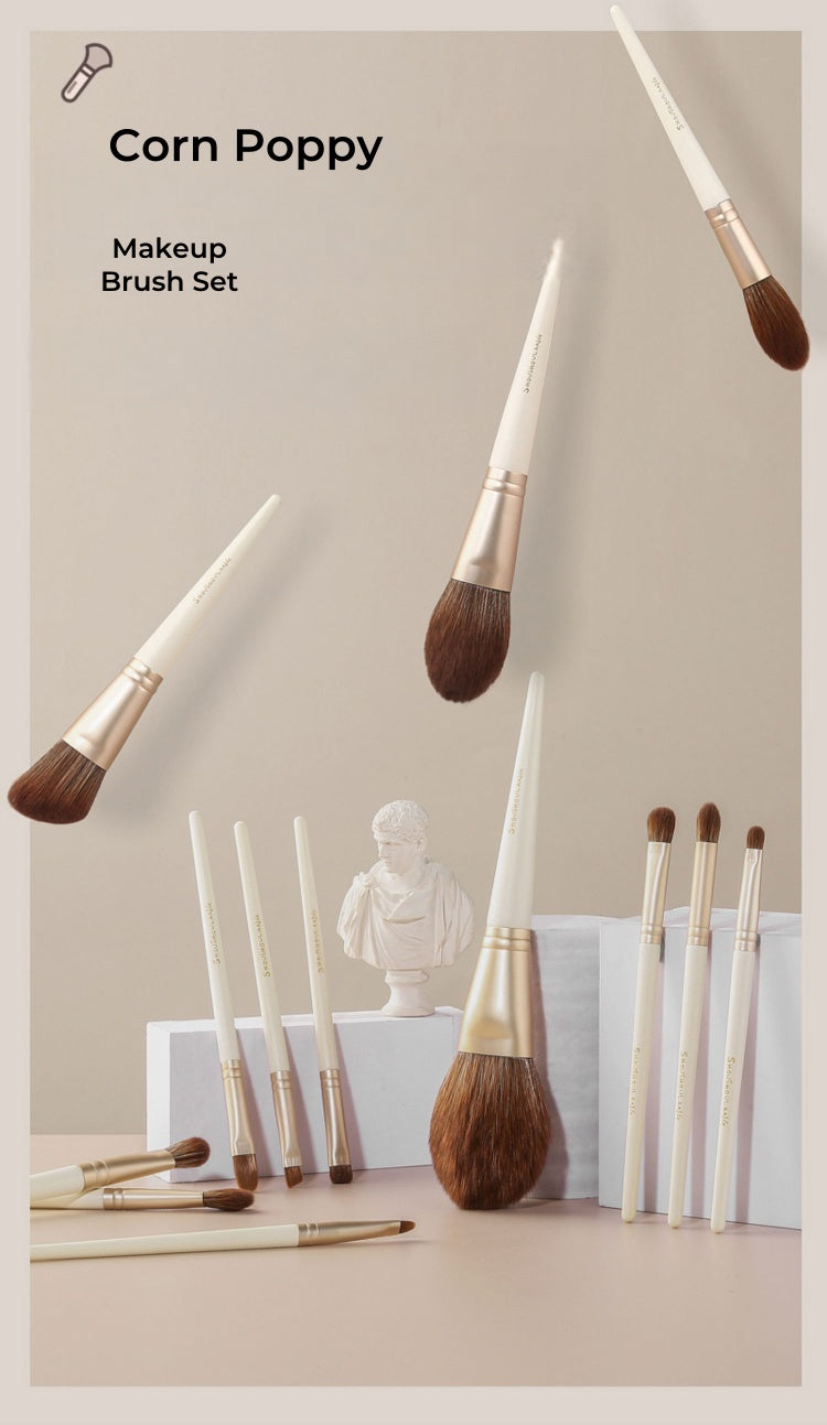 SHOUSHOULANG Corn Poppy Collection Professional Makeup Brush 13 Pcs Set T4929