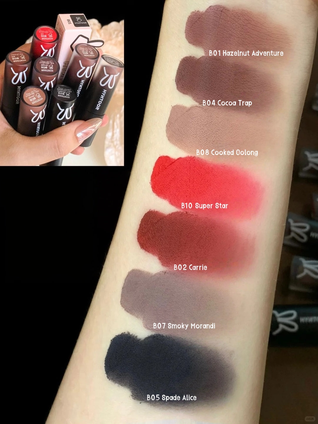 HYNTOOR Velvet Matte Lip Mud #B05 Spade Alice T5209