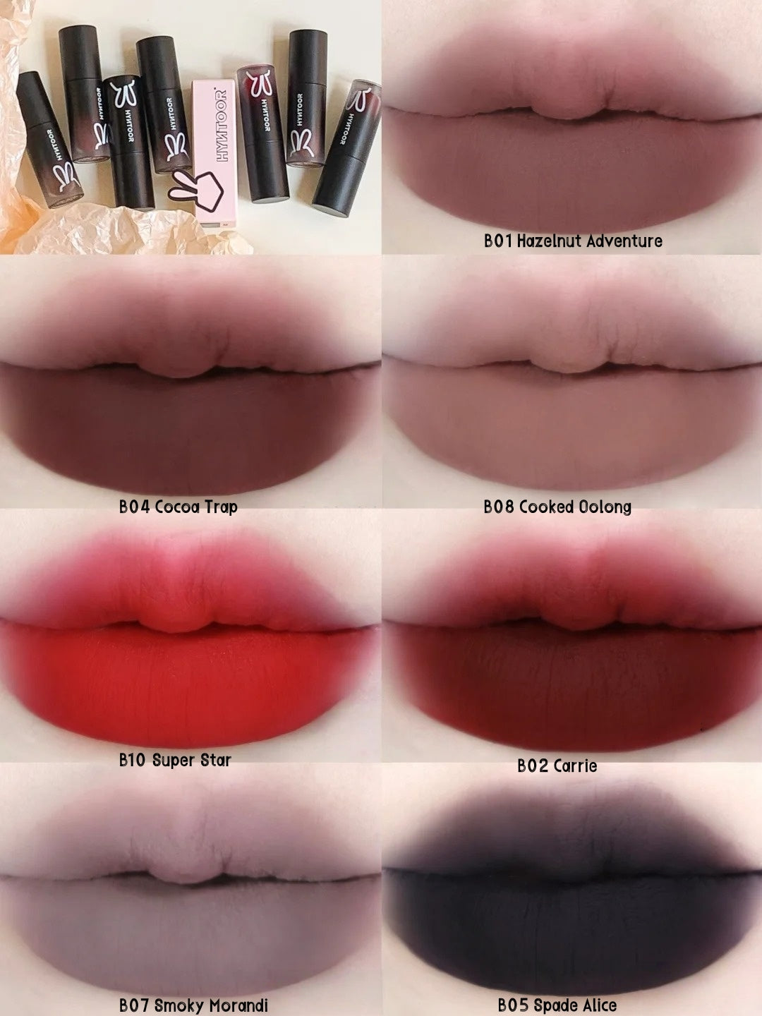 HYNTOOR Velvet Matte Lip Mud #B05 Spade Alice T5209