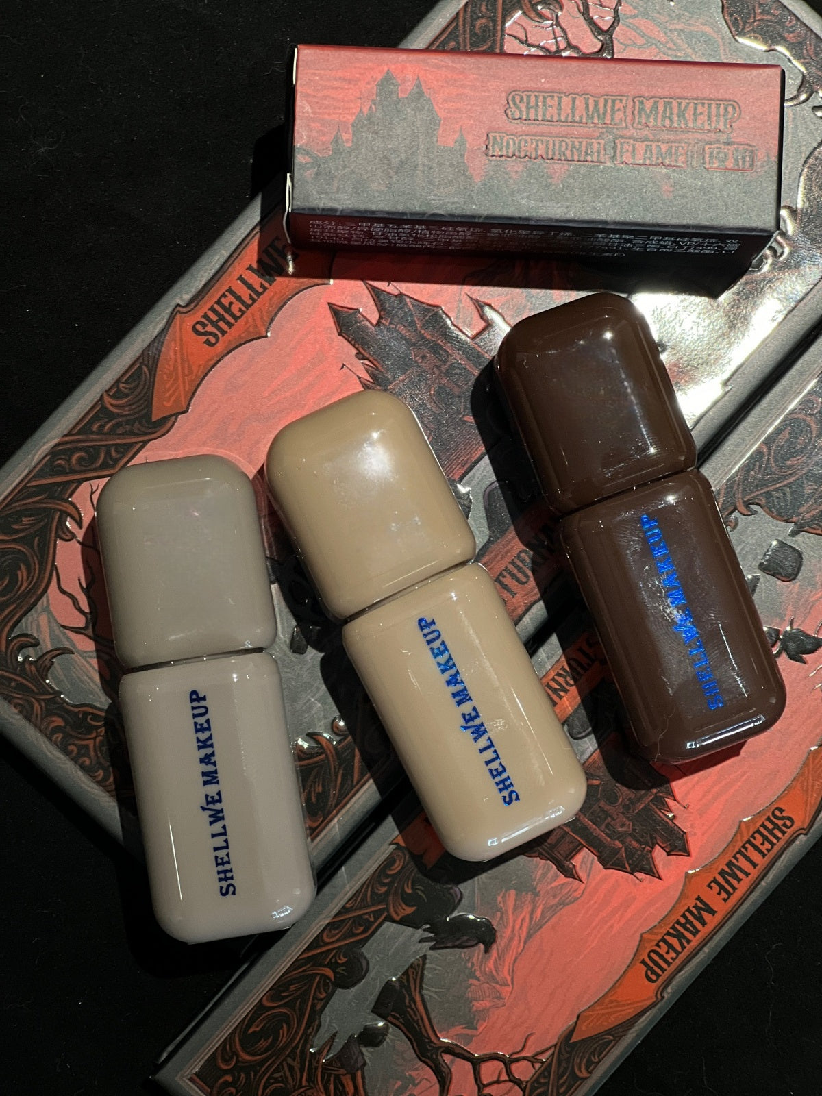 SHELLWE MAKEUP X Ghoul Nocturnal Flame Collection Eyeshadow Palette & Lip Gloss T5403