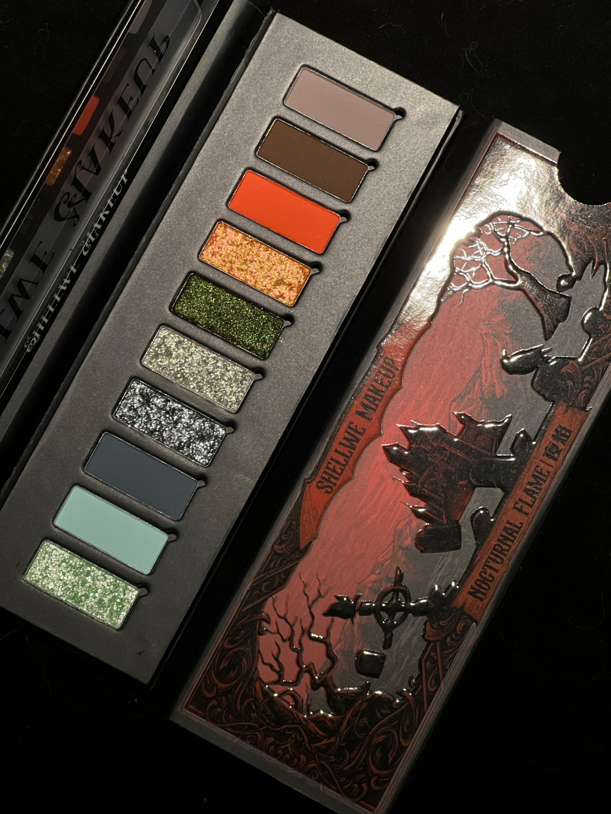 SHELLWE MAKEUP X Ghoul Nocturnal Flame Collection Eyeshadow Palette & Lip Gloss T5403