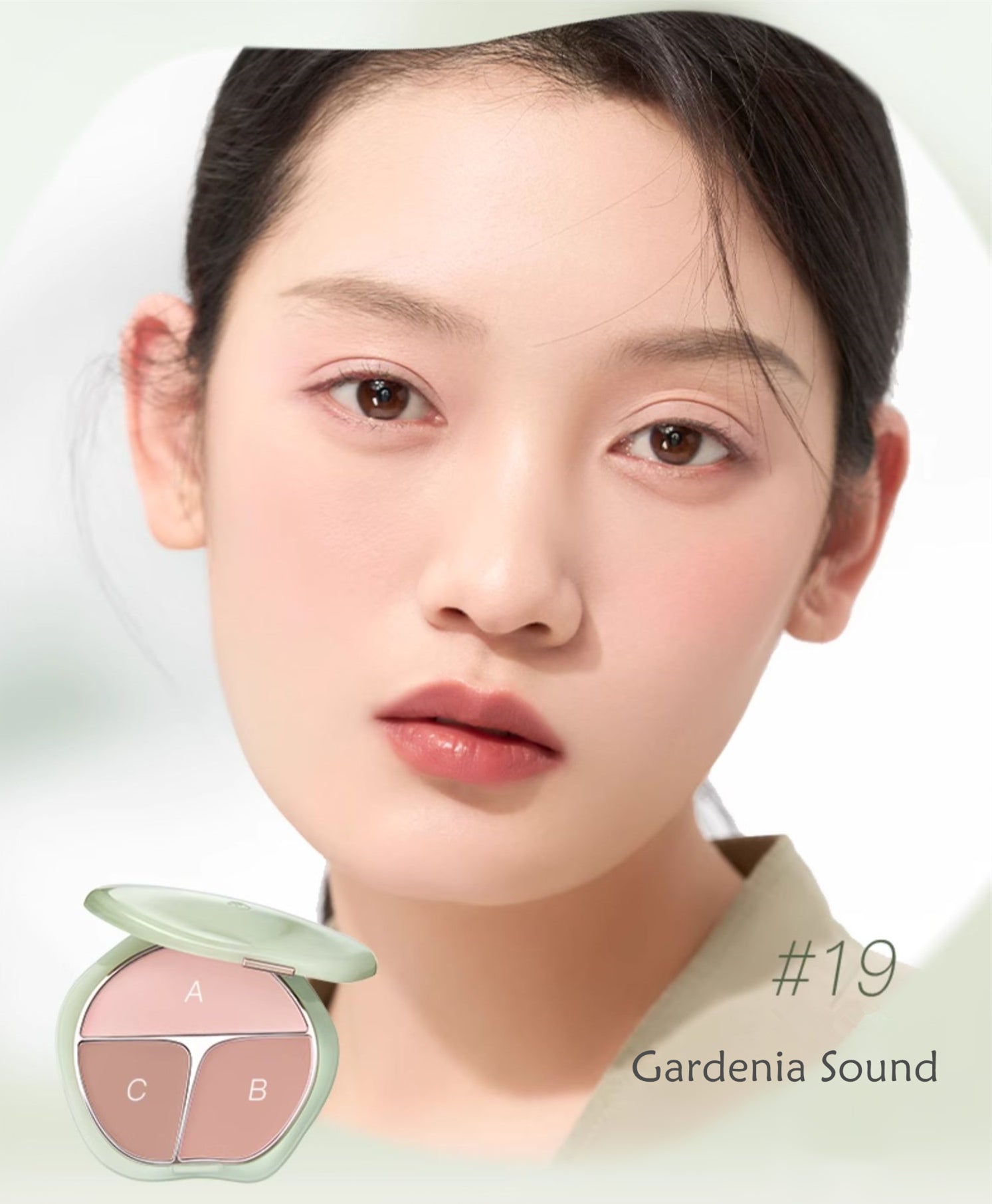 TIMAGE Green Jade Series Tri-Color Matte Blusher Palette T3129