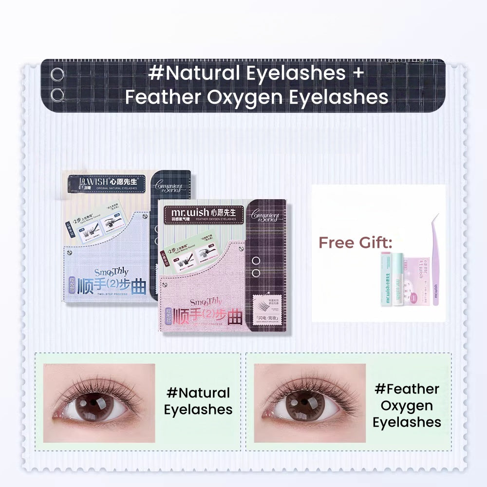 MR.WISH X Fluffy Lili Short Natural Glue-free False Eyelashes T5651