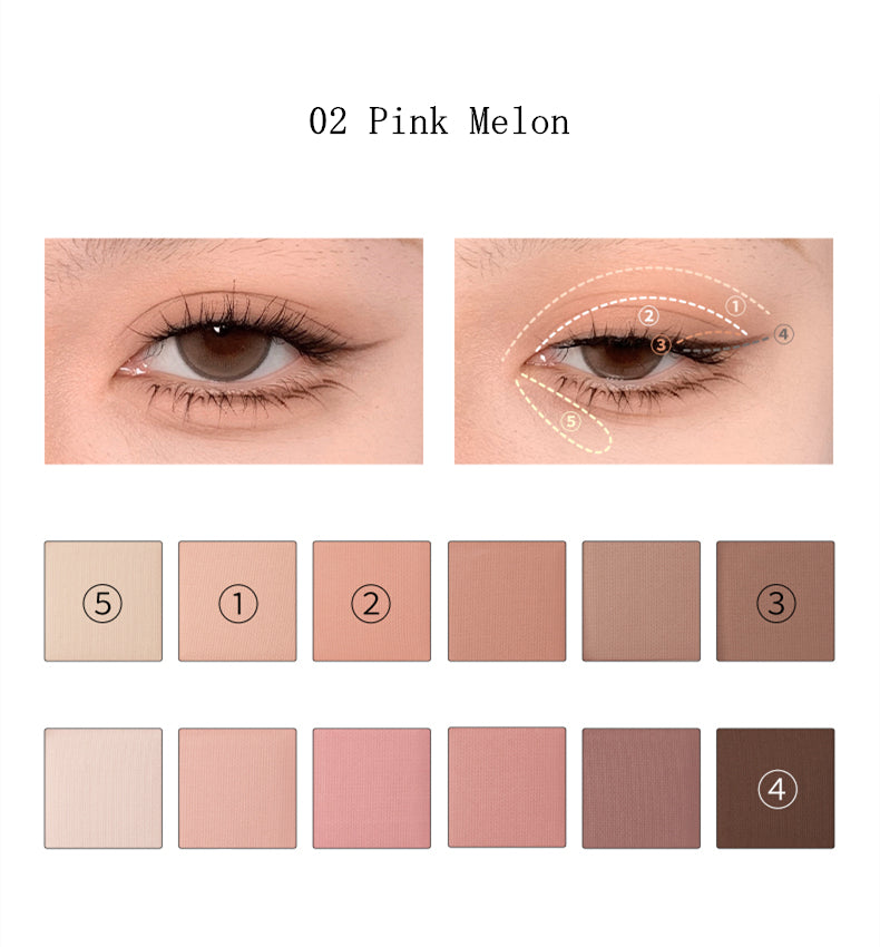 JOOCYEE 12 Shades Matte Pearlescent Eyeshadow Palette T3866