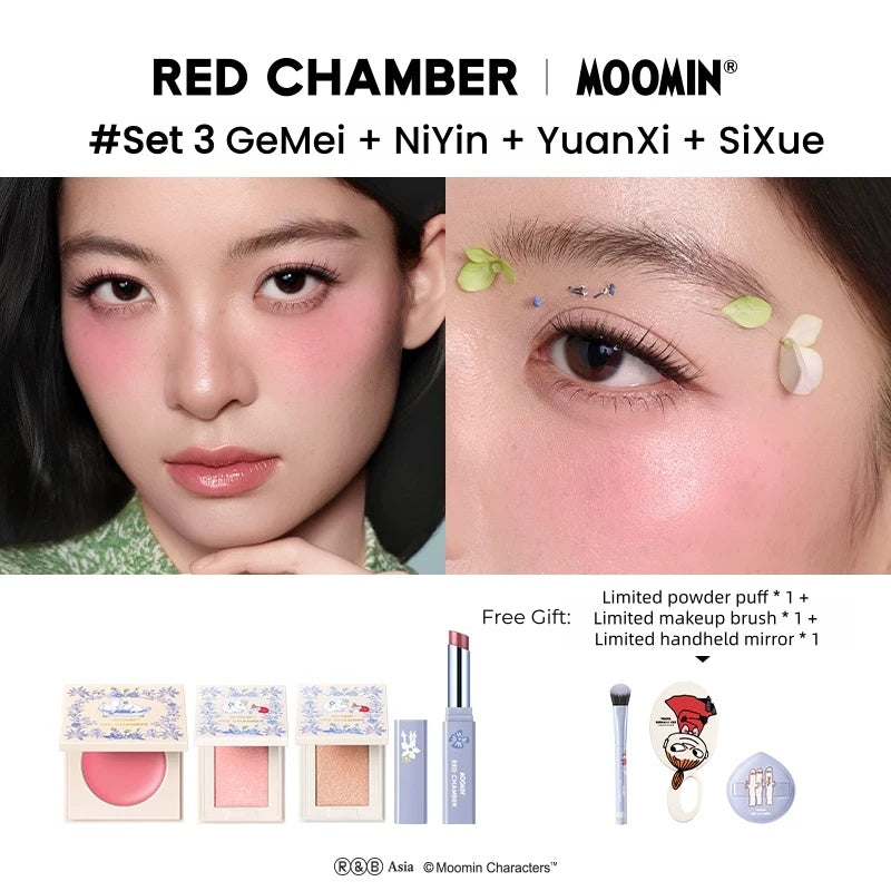 RED CHAMBER X Moomin Multi-use Makeup Cream & Highlighter & Lipstick T5757