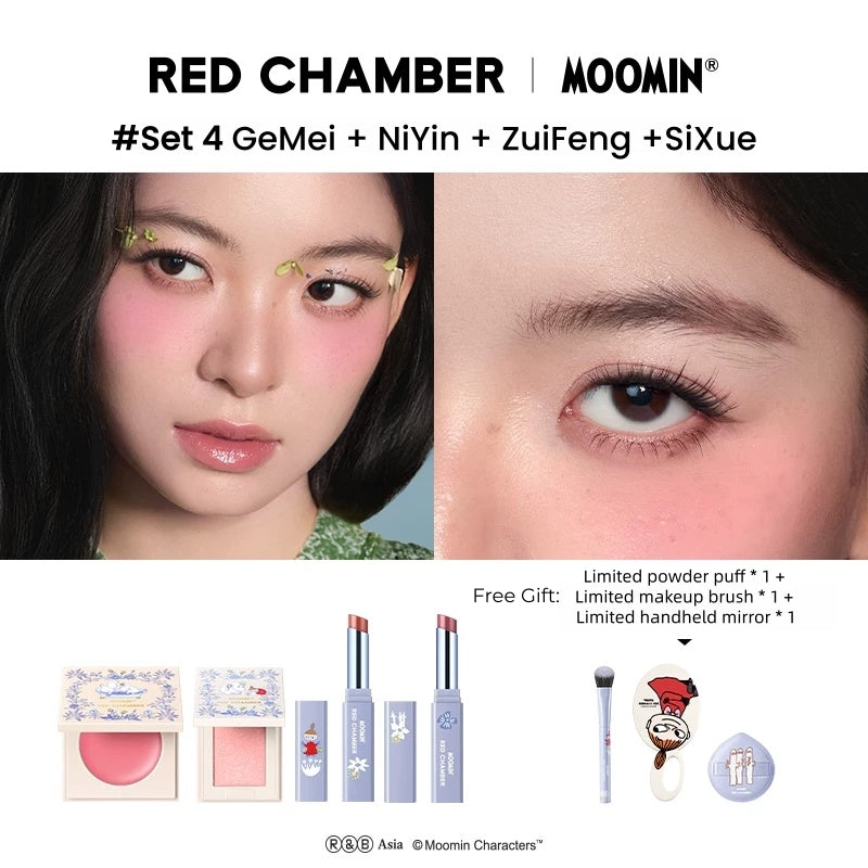 RED CHAMBER X Moomin Multi-use Makeup Cream & Highlighter & Lipstick T5757