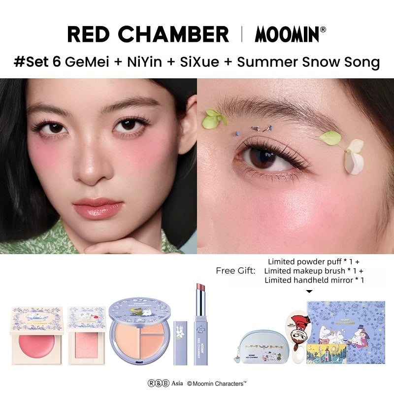 RED CHAMBER X Moomin Multi-use Makeup Cream & Highlighter & Lipstick T5757