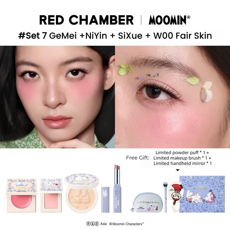 RED CHAMBER X Moomin Multi-use Makeup Cream & Highlighter & Lipstick T5757