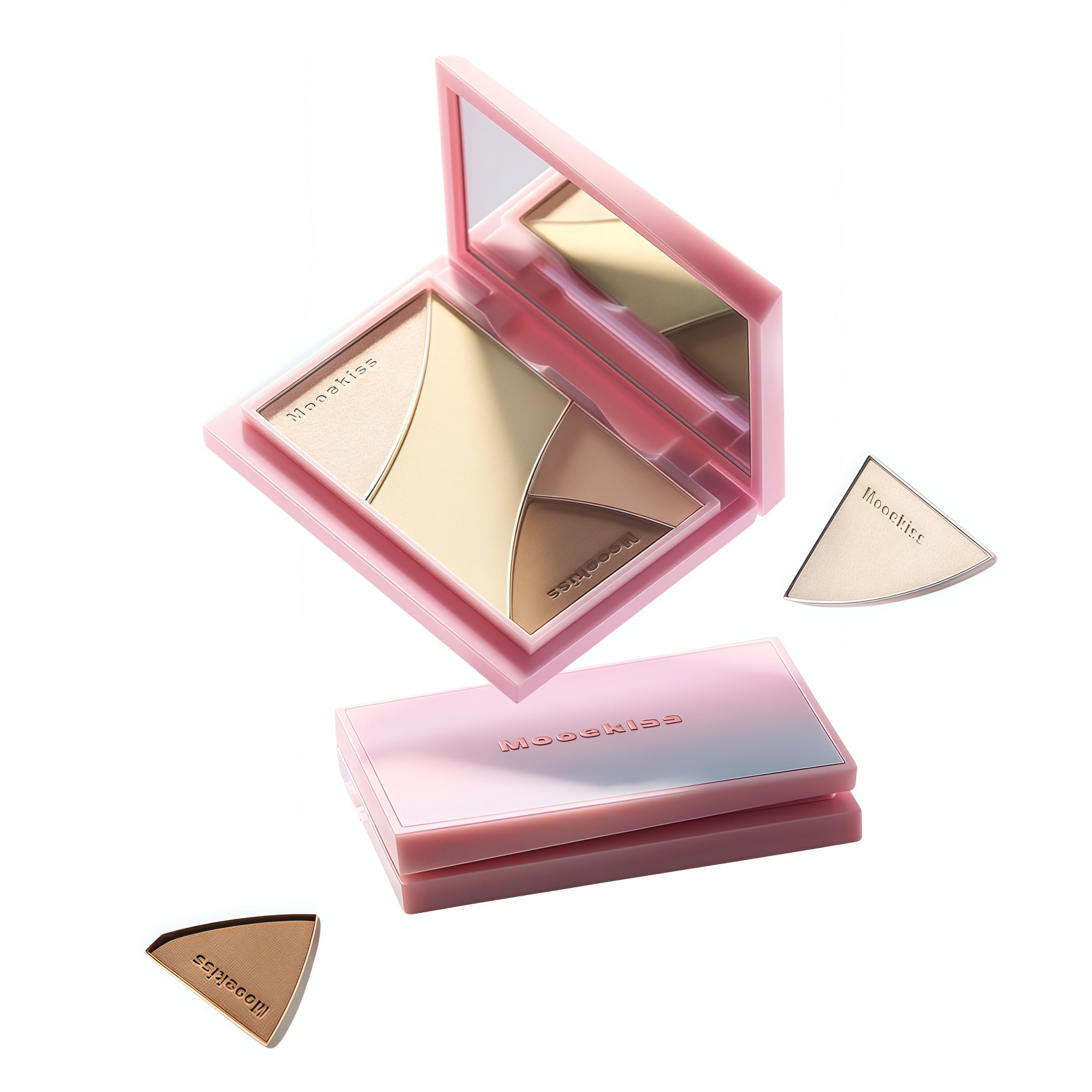 MOOEKISS Pink Blue Collection 3-color Highlighter Contour Palette T5671