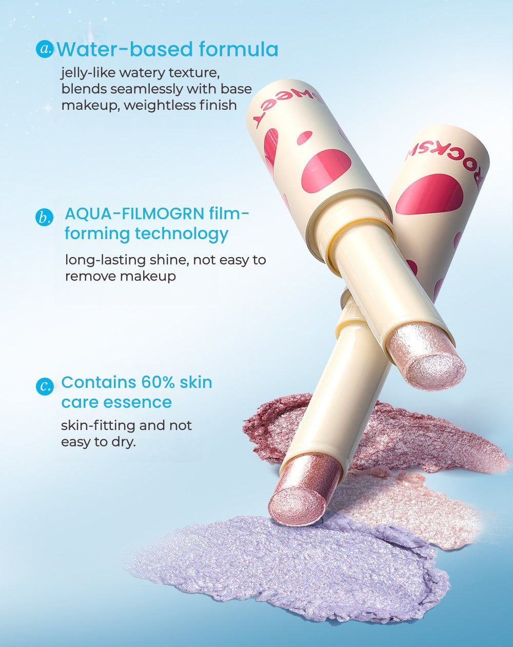 ROCK SWEET Flash Spectrum Collection Diamond Shimmer Eyeshadow Stick T5540