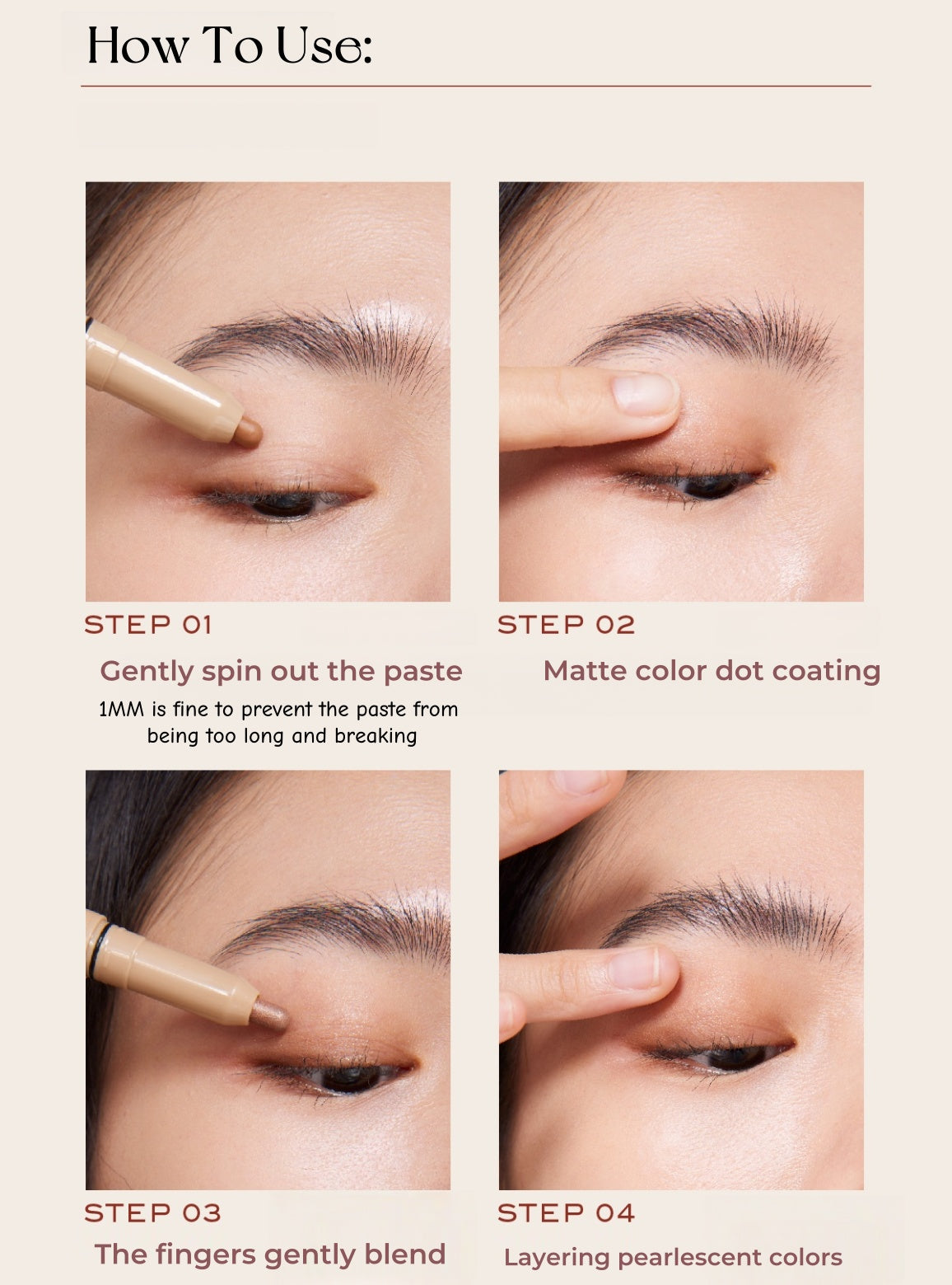 CAREMILLE Double-head Silk Powder Eyeshadow Stick T5055